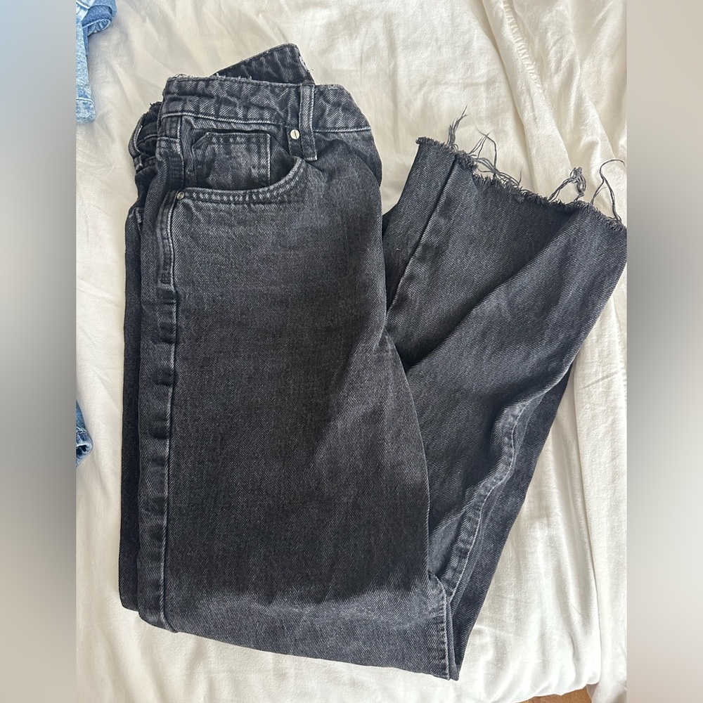 Black wide leg jeans